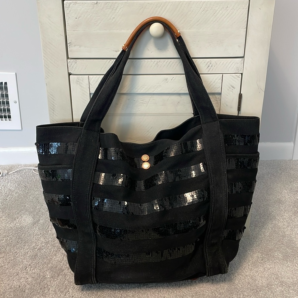 MZ Wallace Ava Black Sequin Tote bag Preloved
